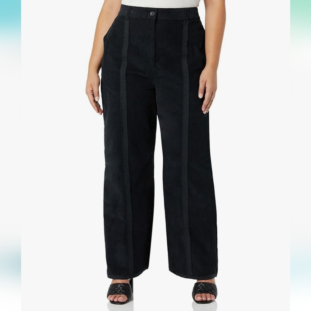 Making the Cut Women's Standard Deconstructed Wide Leg Corduroy Pants Sz M